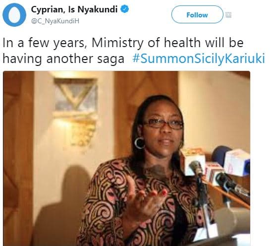 Cyprian, is nyakundi c_nyakundih follow in a few years, mimistry of health will