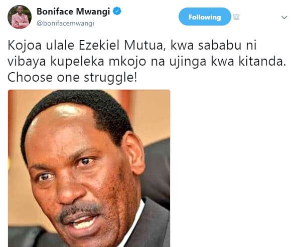 Boniface mwangi bonifacemwangi following kojoa ulale ezekiel mutua, kwa sababu n