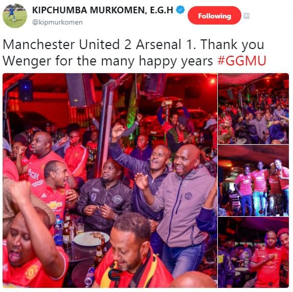 Kipchumba murkomen, e.g.h kipmurkomen following manchester united 2 arsenal 1. t