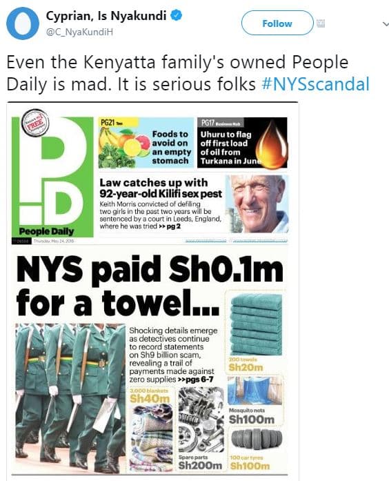 Cyprian, is nyakundi c_nyakundih follow even the kenyatta family's owned people