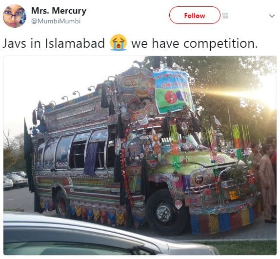 Mrs. mercury mumbimumbi follow javs in islamabad we have competition.