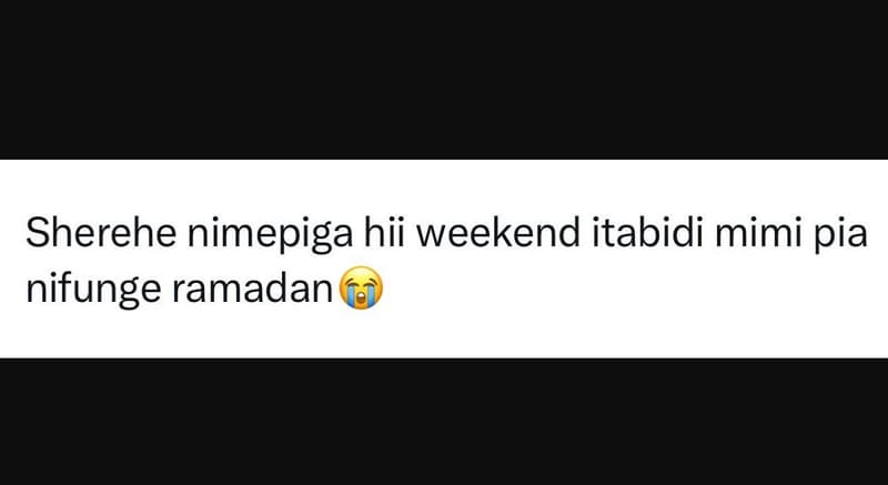Sherehe nimepiga hii weekend itabidi mimi pia nifunge ramadan