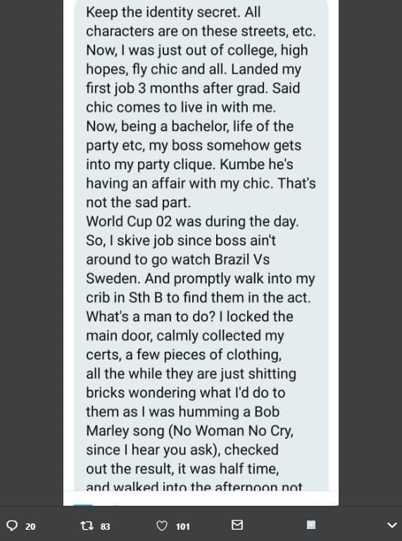 Keep the identity secret. ali characters are on these streets, etc now was just