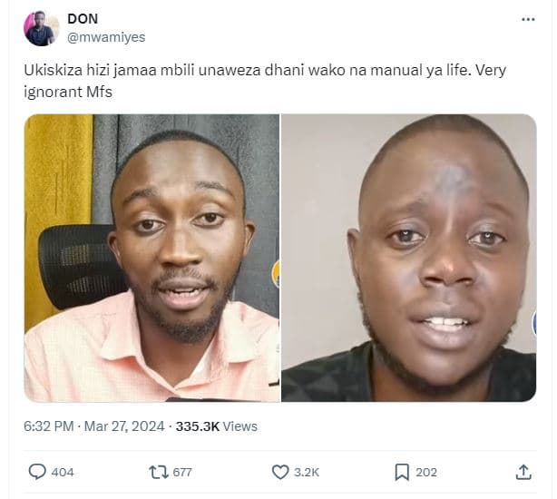 Don mwamiyes ukiskiza hizi jamaa mbili unaweza dhani wako na manual ya life. ver