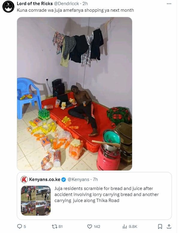 Lord of the ricks dendricck kuna comrade wa juja amefanya shopping ya next month