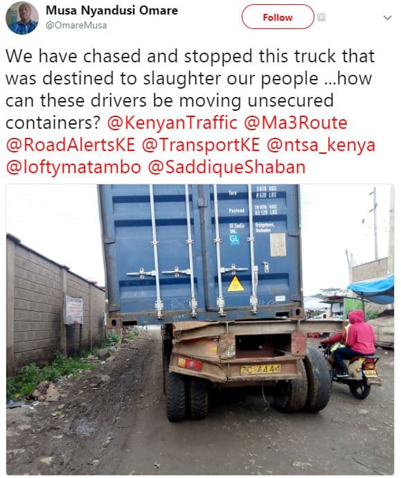 Musa nyandusi omare omaremusa follow we have chased and stopped this truck that