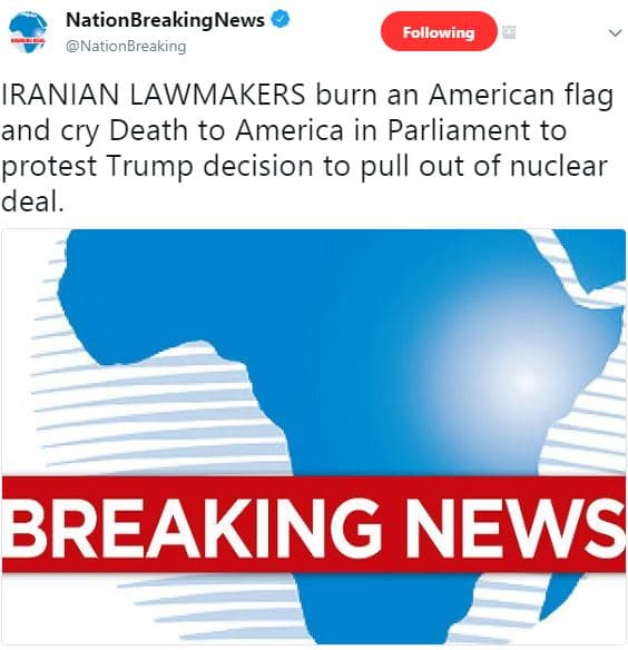 Nationbreakingnews nationbreaking following iranian lawmakers burn an american f