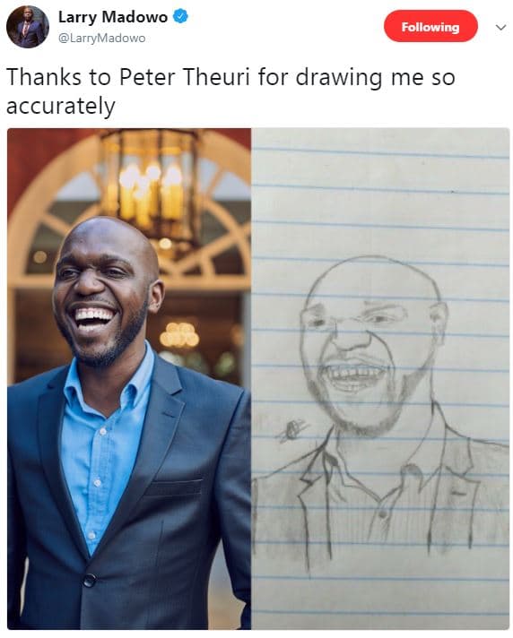 Larry madowo larrymadowo following thanks to peter theuri for drawing me so accu