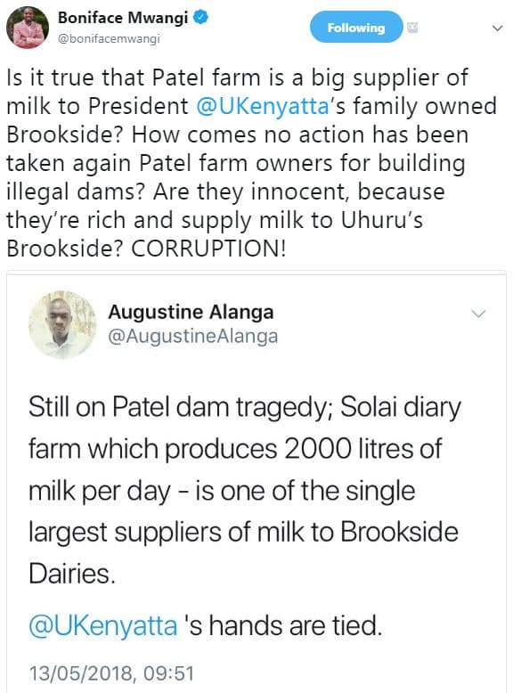 Boniface mwangi bonifacemwangi following is it true that patel farm is a big sup