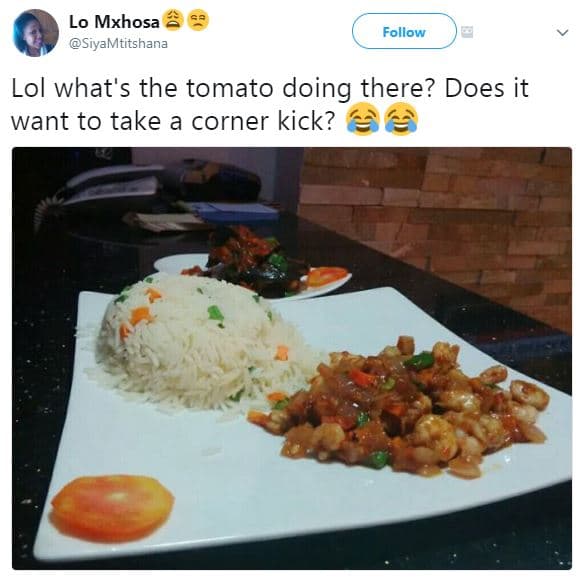 Lo mxhosa siyamtitshana follow lol what's the tomato doing there? does it want t