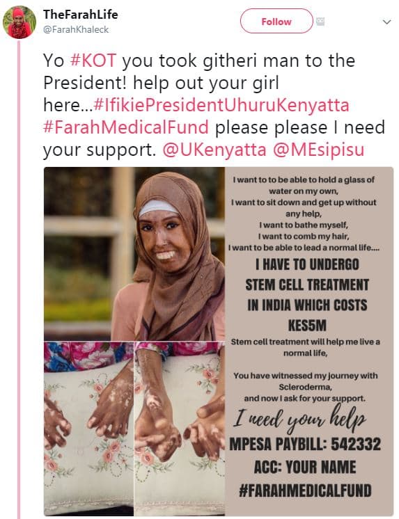 Thefarahlife farahkhaleck follow yo kot you took githeri man to the president! h