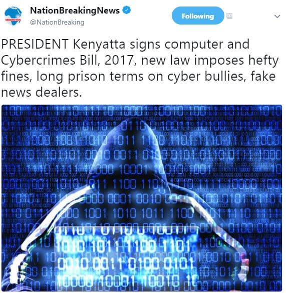 Nationbreakingnews nationbreaking following president kenyatta signs computer an