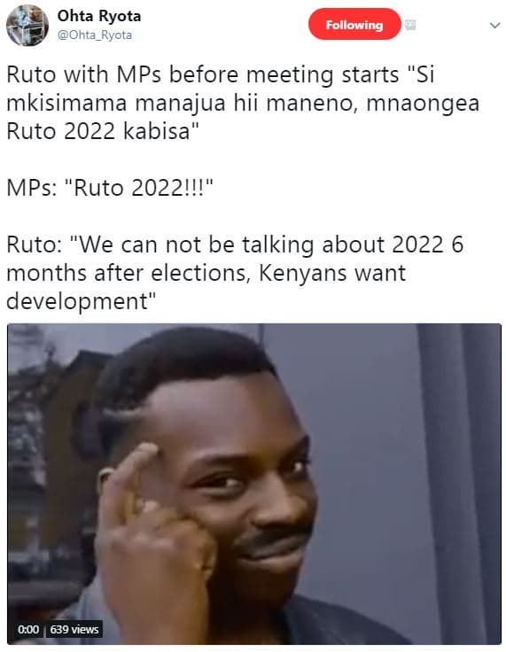 Ohta ryota ohta_ryota following ruto with mps before meeting starts si mkisimama
