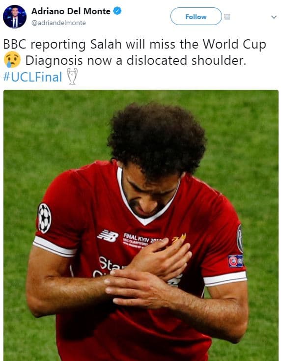 Adriano del monte adriandelmonte follow bbc reporting salah will miss the world