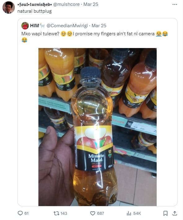 Foulstarnisbeb. muishcore mar 25 natural buttplug him comedianmwirigi mar 25 mko