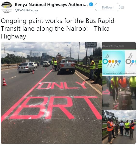 Kenya national highways authori_ kenhakenva follow ongoing paint works for the b