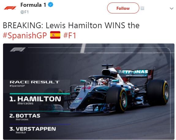 Formula f1 follow breaking lewis hamilton wins the spanishgp f1 raceresult soane
