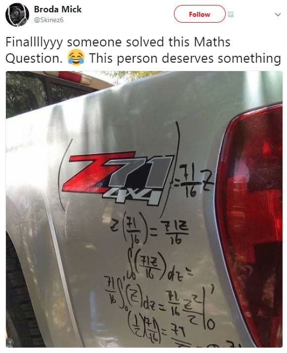Broda mick skinez6 follow finallllyyy someone solved this maths question this pe