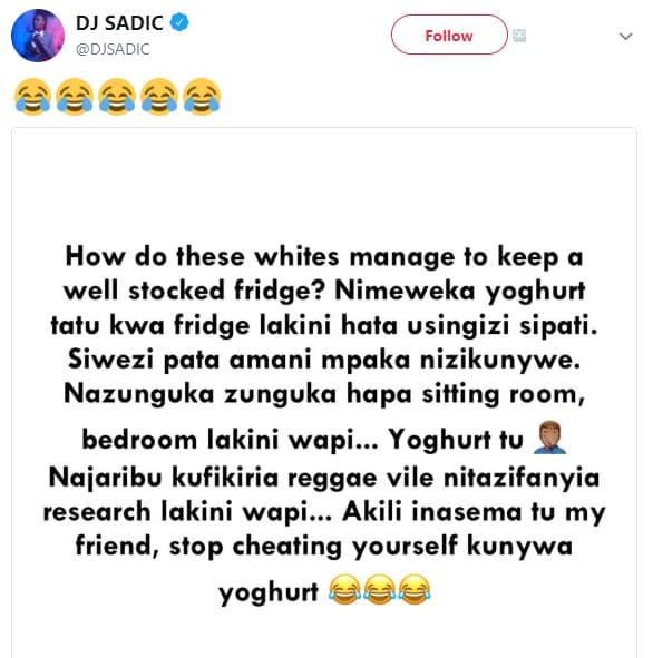 Dj sadic djsadic follow how do these whites manage to keep well stocked fridge?