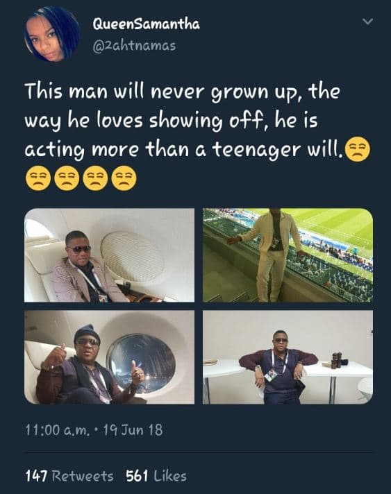 Queensamantha 2ahtnamas this man will never grown up, the way he loves showing o