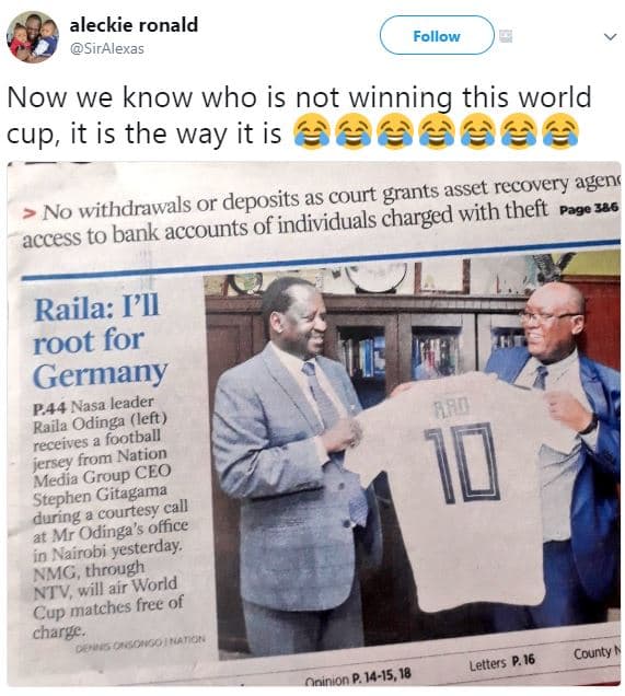 Aleckie ronald siralexas follow now we know who is not winning this world cup it