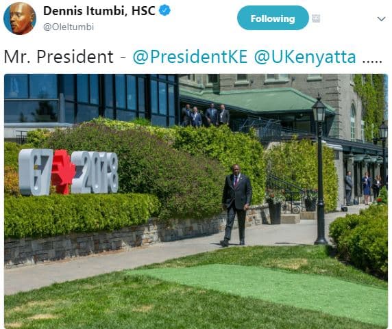 Dennis itumbi, hsc oleltumbi following mr. president presidentke ukenyatta