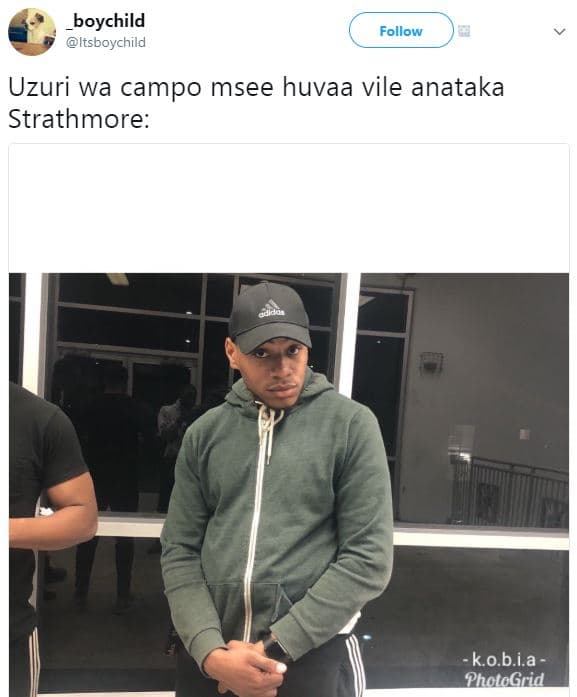 Boychild itsboychild follow uzuri wa campo msee huvaa vile anataka strathmore ko