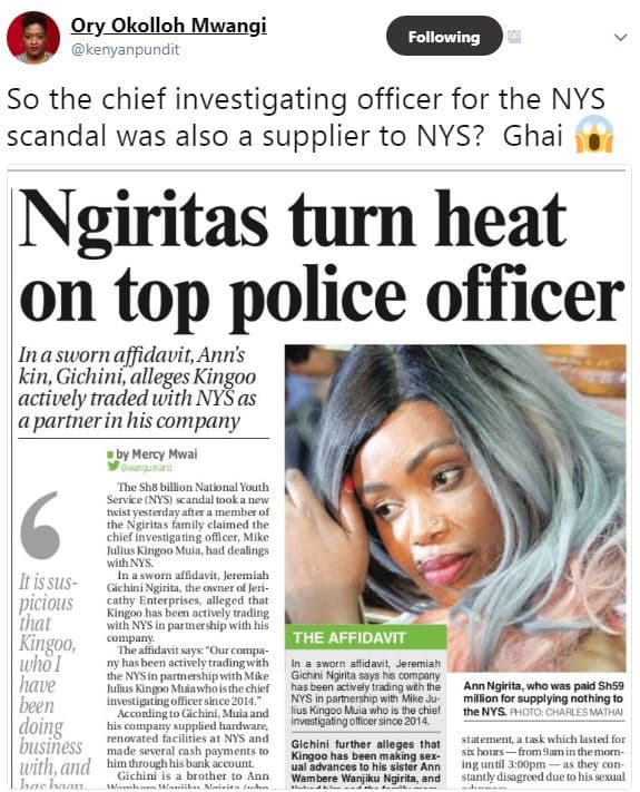 Ory_okolloh mwangi kenyanpundit following so the chief investigating officer for