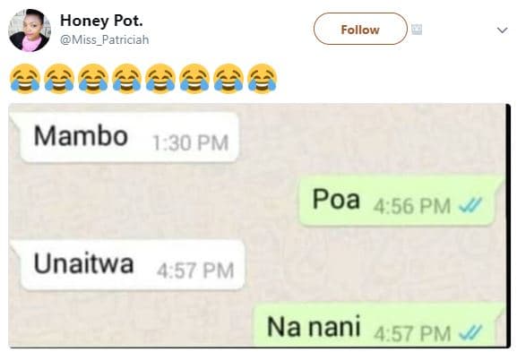 Honey pot. miss_patriciah follow mambo 1.30 pm poa 456 pm unaitwa 457 pm na nani