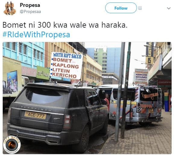 Propesa propesaa follow bomet ni 300 kwa wale wa haraka ridewithpropesa souih ri