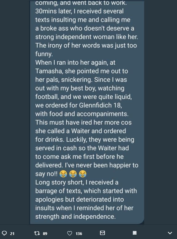 Comıng and went back to work. 3omins later received several texts insulting me a