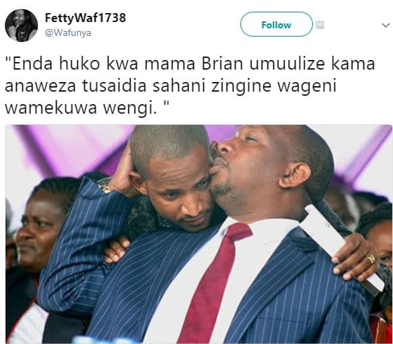 Fettywaf1738 wafunya follow enda huko kwa mama brian umuulize kama anaweza tusai