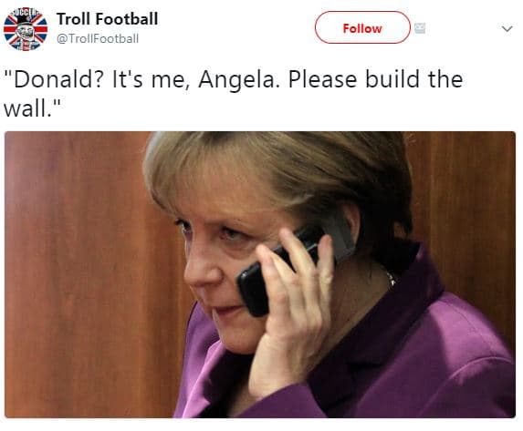 Troll football trollfootball follow donald? it's me, angela. please build the wa