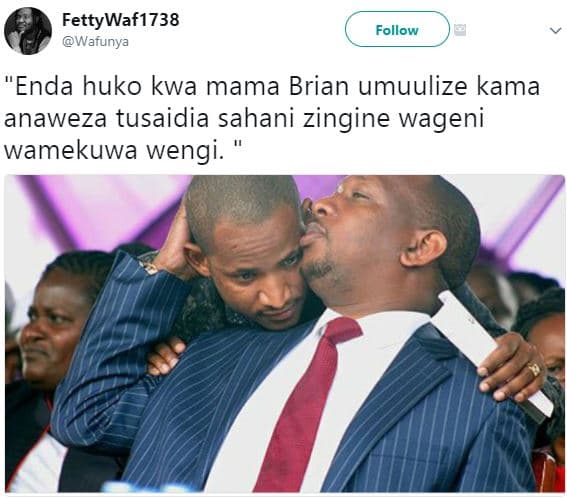 Fettywaf1738 wafunya follow enda huko kwa mama brian umuulize kama anaweza tusai