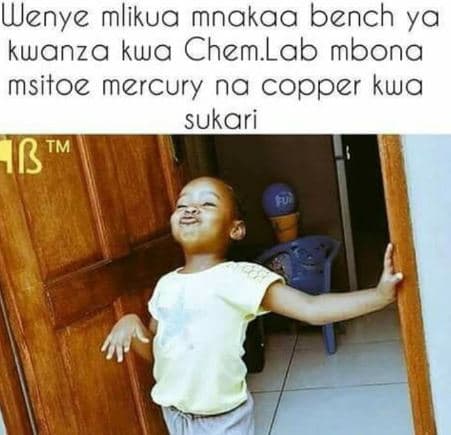 Wenye mlikua mnakaa bench ya kwanza kua chemlab mbona msitoe mercury na copper k