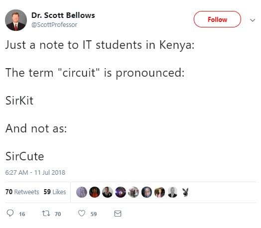 Dr. scott bellows scottprofessor follow just a note to it students in kenya the