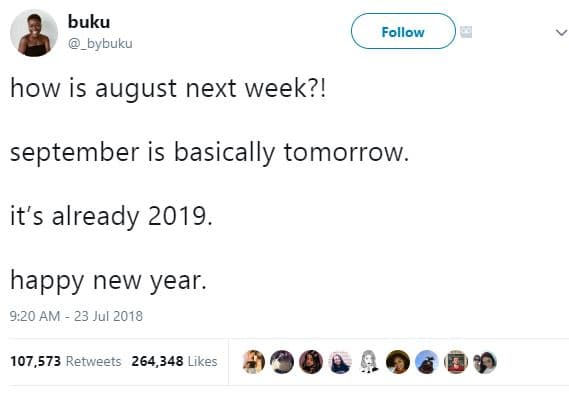 Buku bybuku follow how is august next week?! september is basically tomorrow. it