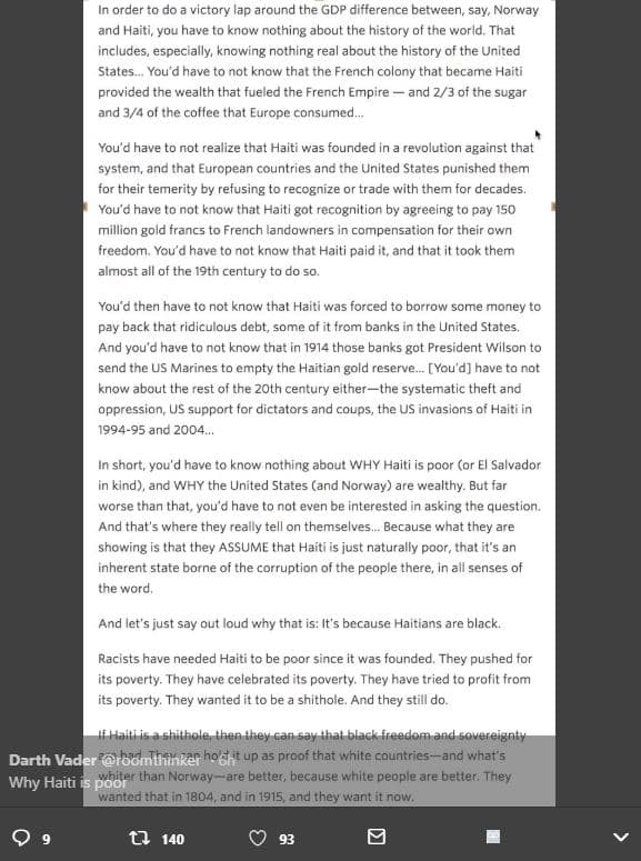 In order to do victory lap around the gdp difference between say, norway and hai