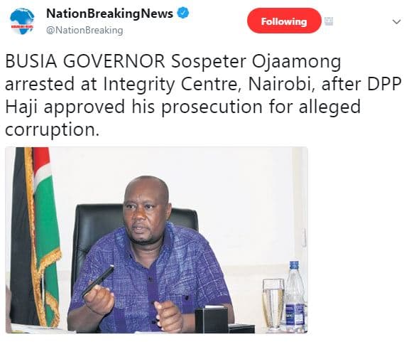 Nationbreakingnews nationbreaking following busia governor sospeter ojaamong arr