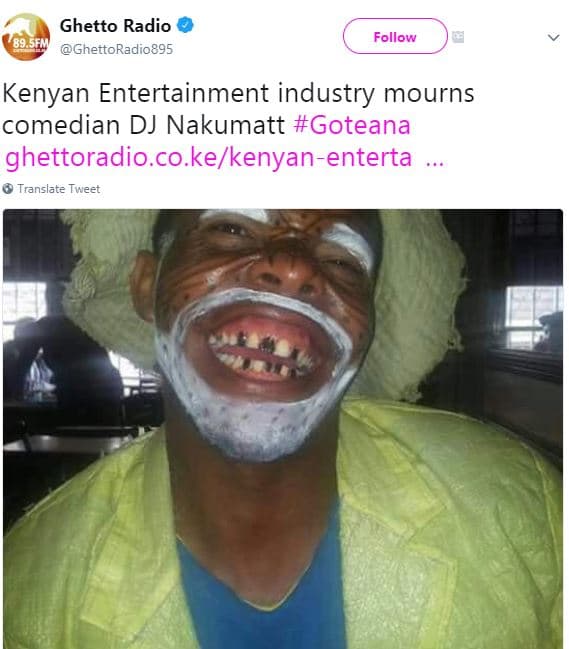 Ghetto radio ghettoradio895 follow kenyan entertainment industry mourns comedian