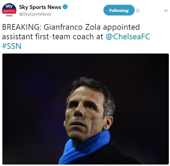 Sky sky sports news sports neus skysportsnews following breaking gianfranco zola