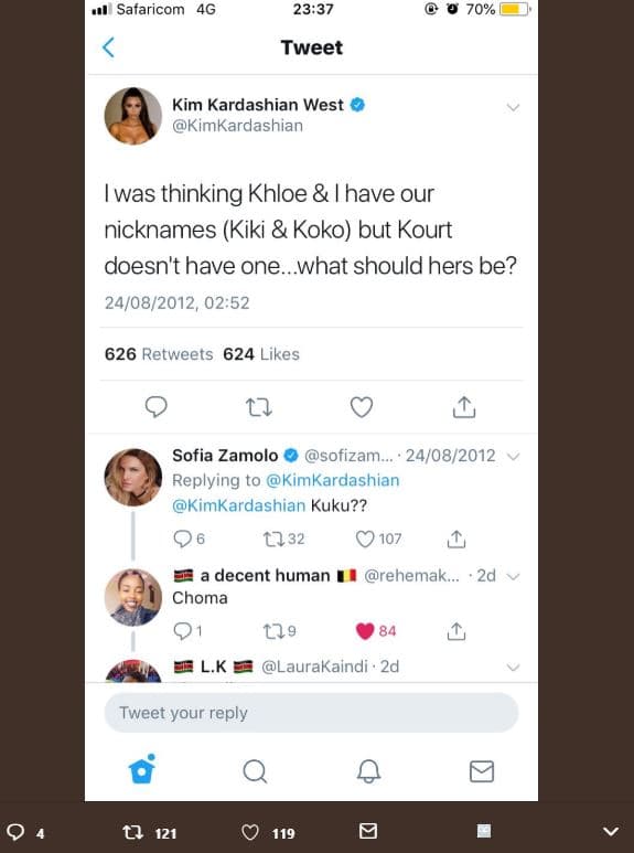 Safaricom 46 2337 70 tweet kim kardashian west kimkardashian was thinking khloe