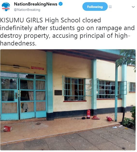 Nationbreakingnews nationbreaking following kisumu girls high school closed inde