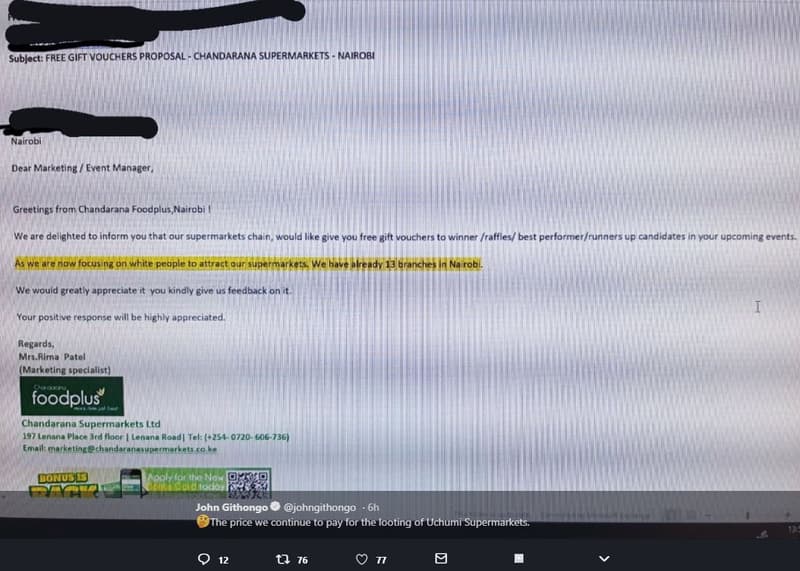 Subject free gift vouchers proposal chandarana supermarkets nairobi nairobi dear
