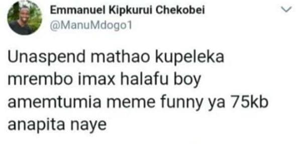 Emmanuel kipkurui chekobei manumdogo unaspend mathao kupeleka mrembo imax halafu