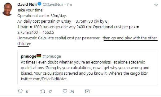 David ndii davidndii 7m take ycur time operation ccst 3omday av, caily cost pel