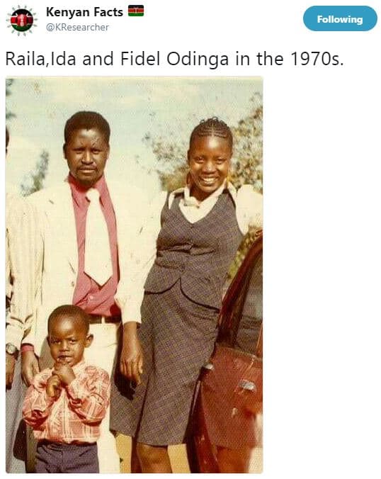 Kenyan facts kresearcher following raila,ida and fidel odinga in the 1970s.
