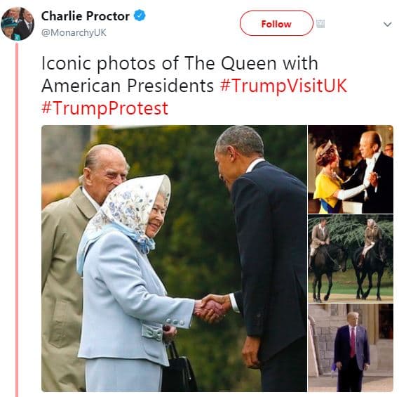 Charlie proctor monarchyuk follow iconic photos of the queen with american presi