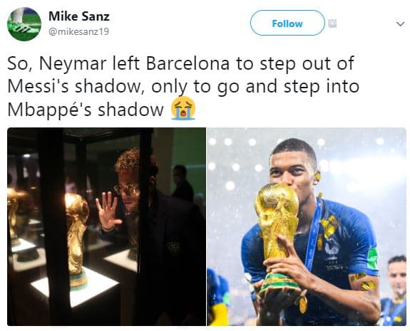 Mike sanz mikesanz19 follow so, neymar left barcelona to step out of messi's sha