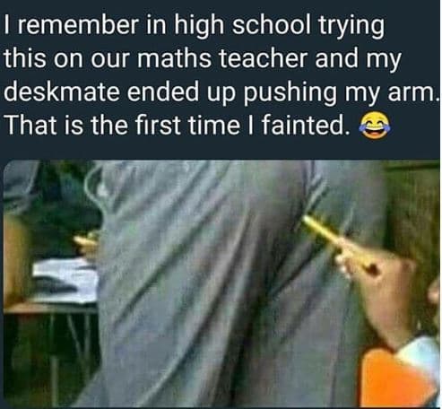 1 remember in high school trying this on our maths teacher and my deskmate ended